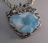 Larimar Sterling Silver Octopus Pendant