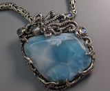 Larimar Sterling Silver Octopus Pendant