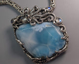 Larimar Sterling Silver Octopus Pendant