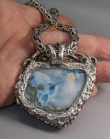 Larimar Sterling Silver Octopus Pendant