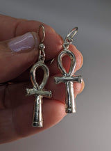 Sterling Silver Ankh Earrings