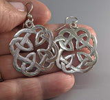 Medium Sterling Silver Book of Kells Round Earrings