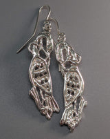 Sterling Silver Celtic Cormorant Earrings, Medium
