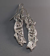 Sterling Silver Celtic Cormorant Earrings, Medium