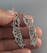 Sterling Silver Celtic Cormorant Earrings, Medium
