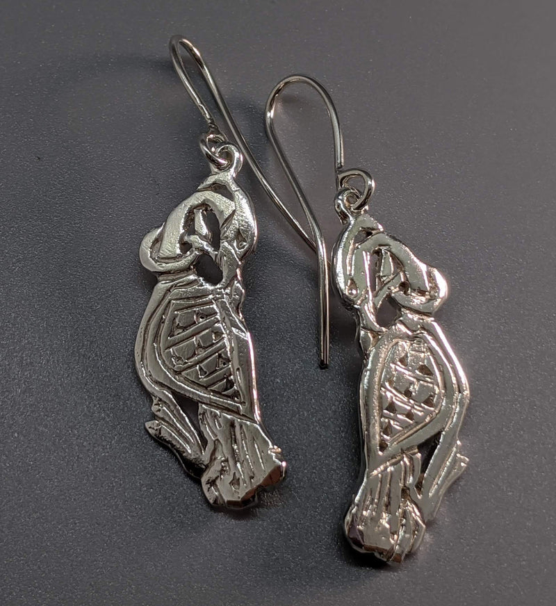 Sterling Silver Small Celtic Cormorant Earrings