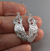 Sterling Silver Small Celtic Cormorant Earrings