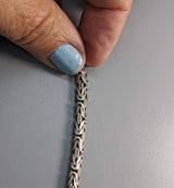 18" 5 mm Flat Sterling Silver Balinese Chain