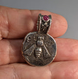 Sterling Silver Ancient Coin Replica, Bee Tetradrachm