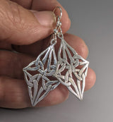 Sterling Silver Diamond Shape Celtic Knotwork Earrings