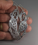 Largest Sterling Silver Celtic Cormorant Earrings