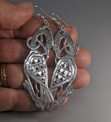 Largest Sterling Silver Celtic Cormorant Earrings