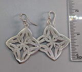 Sterling Silver Square Standing on Its Corner Celtic Earrings