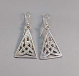 Sterling Silver Small Triangle Celtic Knotwork Earrings
