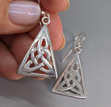 Sterling Silver Small Triangle Celtic Knotwork Earrings