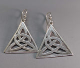 Sterling Silver Wide Triangle Celtic Knotwork Earrings