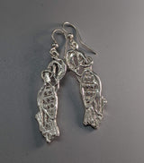 Medium, Revised Sterling Silver Cormorant Earrings