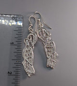 Medium, Revised Sterling Silver Cormorant Earrings