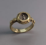 Ancient AR Tetartemorion, Bee, 14kt Gold Ring