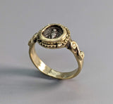 Ancient AR Tetartemorion, Bee, 14kt Gold Ring