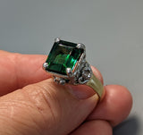 Very Fine Tourmaline, Platinum, 14kt Gold Ring with Diamonds