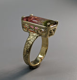 Bi-Color Tourmaline, 14kt Gold Ring