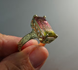 Bi-Color Tourmaline, 14kt Gold Ring