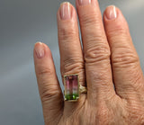 Bi-Color Tourmaline, 14kt Gold Ring
