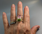 Bi-Color Tourmaline, 14kt Gold Lacy Band