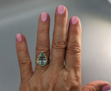 Aquamarine in 14kt Gold Lacy Ring