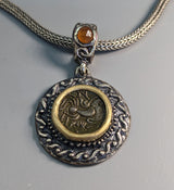 Celtic Horse, BI Stater, Sterling Silver and 14kt Gold Pendant