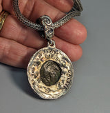 Celtic Horse, BI Stater, Sterling Silver and 14kt Gold Pendant