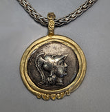 Athena Pamphylia AR Tetradrachm, 14kt Gold Pendant