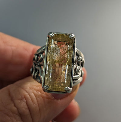 Rutilated Quartz, Sterling Silver Ring