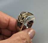 Rutilated Quartz Sterling Silver and 14kt Gold Ring