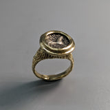 Celtic Horse, AR Unit, Ancient Coin in 14kt Gold Ring