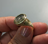 Celtic Horse, AR Unit, Ancient Coin in 14kt Gold Ring