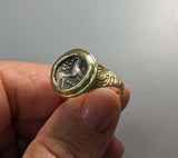 Celtic Horse, AR Unit, Ancient Coin in 14kt Gold Ring