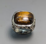 BRAND NEW! Marra Mamba Tiger Eye, Sterling Silver Ring with Faces