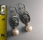 Sterling Silver Moneta Ancient Coin Replica Earrings