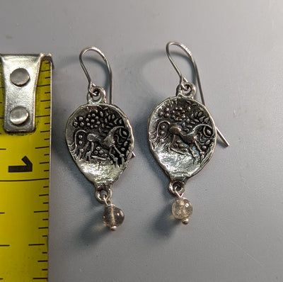 Sterling Silver Celtic Pony Coin Replica Earrings