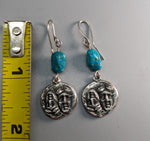 Sterling Silver Istros Twins Ancient Coin Replica Earrings