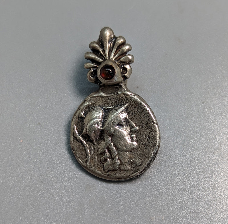 Sterling Silver Athena Ancient Coin Replica Pendant
