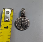 Sterling Silver Bee Ancient Coin Replica Pendant