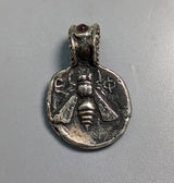 Sterling Silver Bee Ancient Coin Replica Pendant