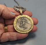 Athena Pamphylia AR Tetradrachm, 14kt Gold Pendant