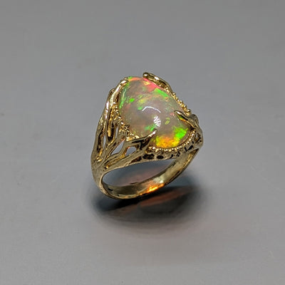 Ethiopian Opal, 14kt Gold Ring