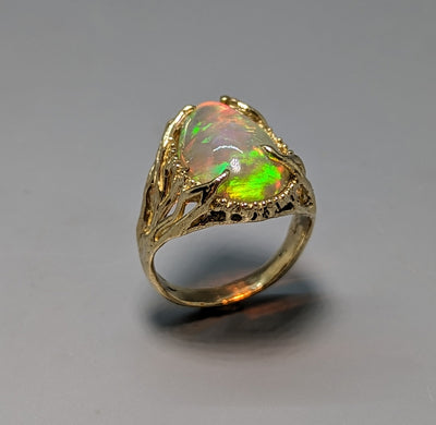 Ethiopian Opal, 14kt Gold Ring