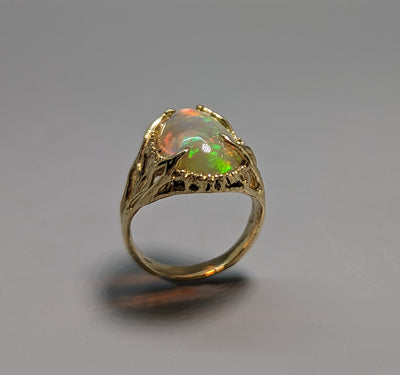 Ethiopian Opal, 14kt Gold Ring