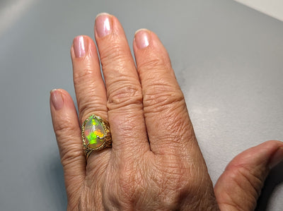 Ethiopian Opal, 14kt Gold Ring